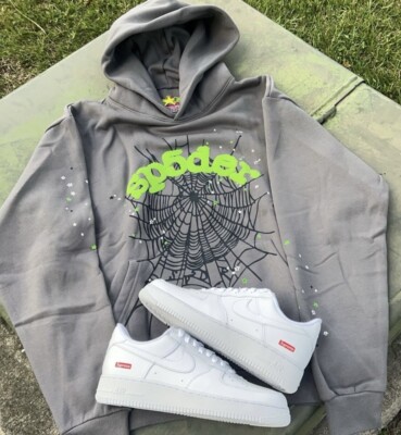 Sp5der Wait Web Hoodie'Slate Grey'