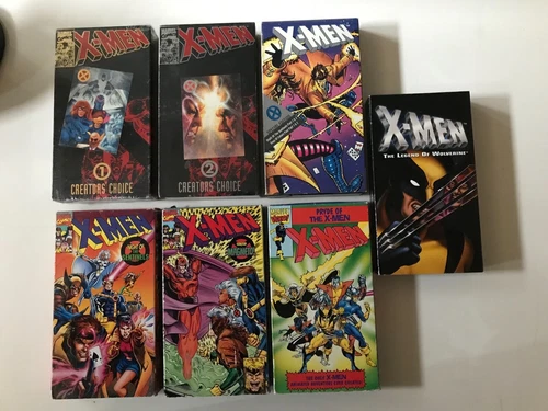 Lot of 7 Vintage Marvel Comics X-Men Animated Adventures VHS Tapes