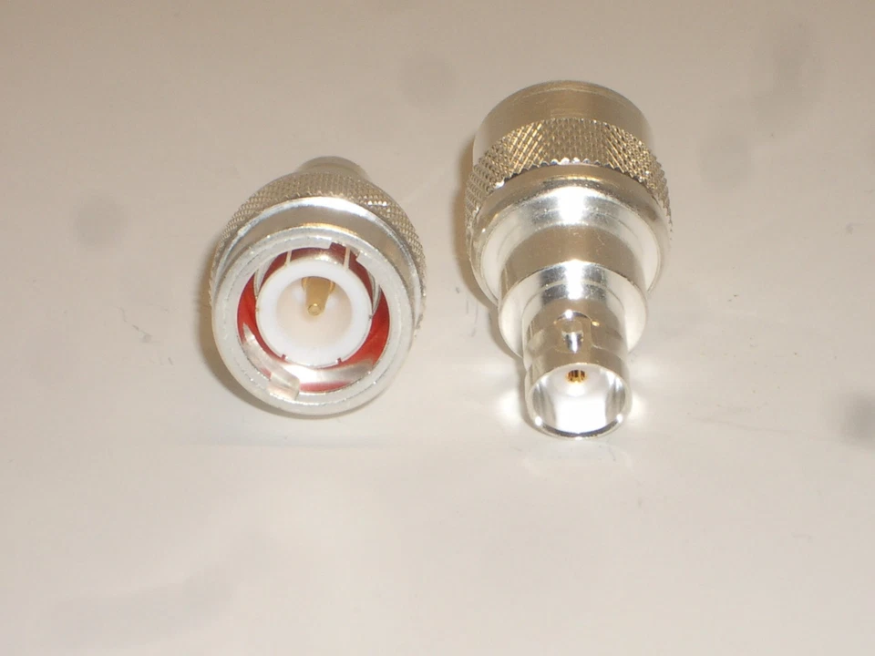 BNC FEMALE to C MALE PLUG SLIVER PLATTED UG-636S ADAPTER FOR COLLINS R390 R-390A - Image 2 of 2
