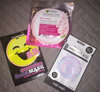 WOMENS GIFT 3 Pc Garnier Face Sheet Mask Set Spa Clean Skin Korean Beauty