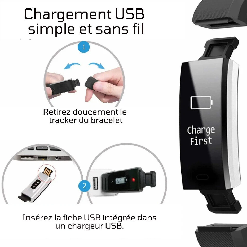 Montre Connectée Bluetooth Smart Intelligent Watch IOS Android Sport Smartwatch - Photo 4/4