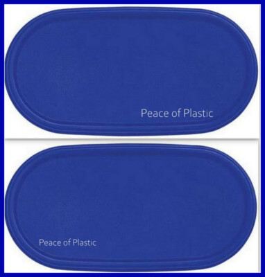 New Set of 2 Tupperware Modular Mate Mates Oval Blue Lids Seals Replacement 1616