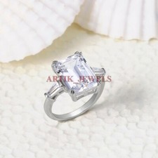 Natural White Topaz Gemstone with 925 Sterling Silver Ring for Women's 3138