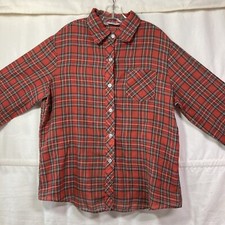 Vtg 1960 Western Button Shirt JC Penney Red Gingham Plaid Thin PolyCotton Medium