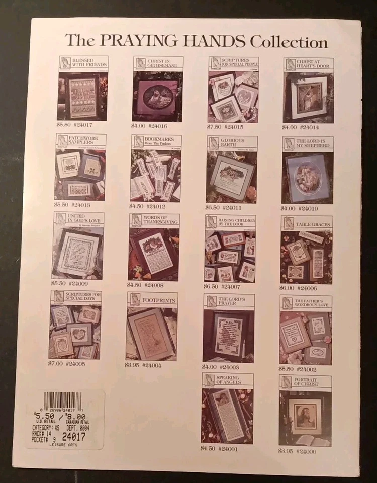 Praying Hands BLESSED WITH FRIENDS- 10 Cross Stitch Pattern Booklet #24017 - Image 2 of 4