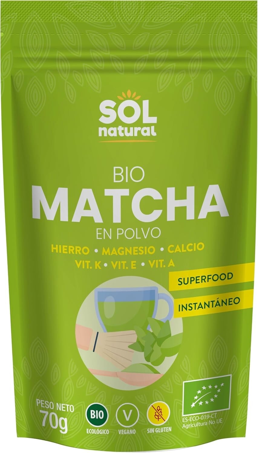 Matcha Orgánico Japonés En Polvo 70g Té Alta Pureza Hierba Antioxidante Versátil