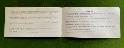 HOLLYWOOD CINE PRODUCTS Master TITEL und Zubehör Technisches Handbuch 60er Jahre - Bild 7 von 7