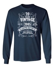 Vintage 2005 20th Birthday - 20 Years Aged Perfectly Long Sleeve Tshirt