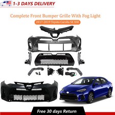 Complete Front Bumper Upper Grille Fog Light For 2017-2019 Toyota Corolla Se Xse Complete Front Bumper Upper Grille Fog Light For 2017-2019 Toyota Corolla Se Xse