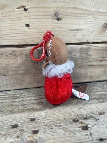 TY Jingly Lebkuchenstrumpf Plüsch Schlüsselanhänger Beanie Baby Boos Urlaub Tasche Clip - Bild 3 von 6