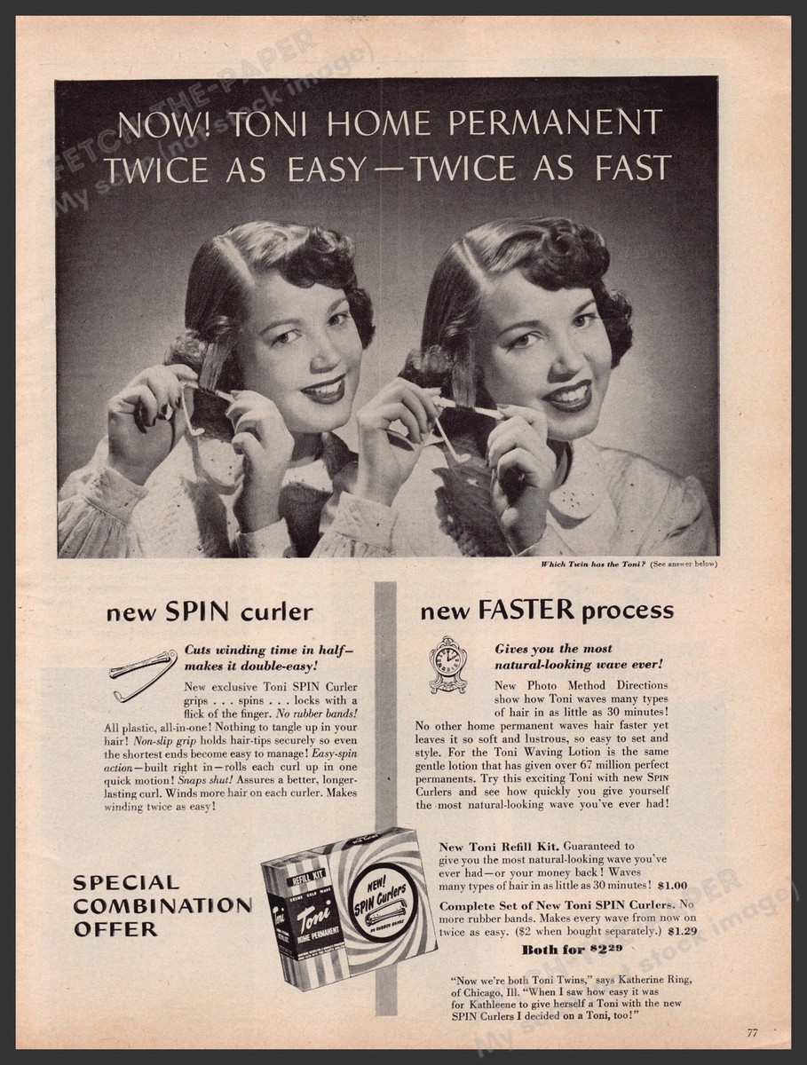 1950s Woman Toni Hair Vintage Advertising Sign 17\