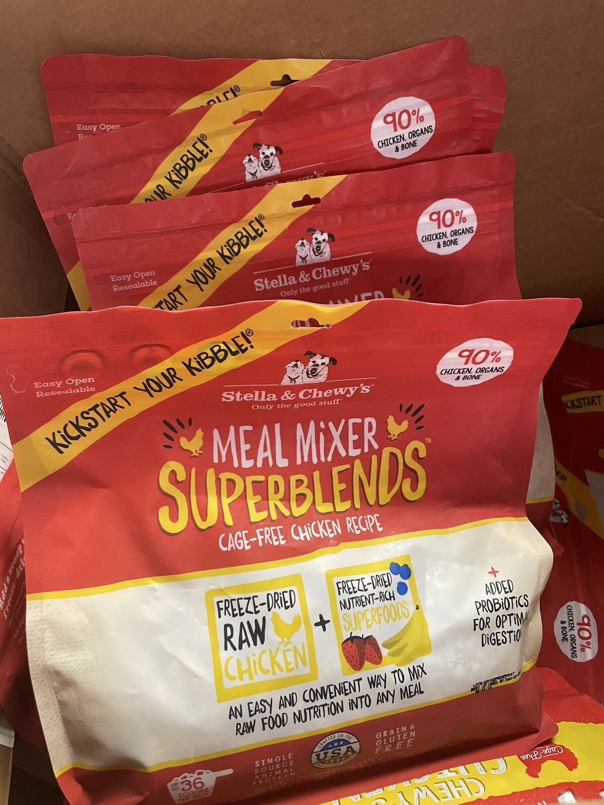 Stella & Chewy’s Meal Mixer 16 Oz SuperBlends Chicken 4 Bags BB