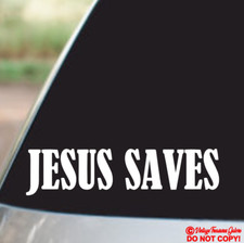 JESUS SAVES Vinyl Decal Sticker Car Truck Rear Window Wall Bumper CHRISTIAN LOVE