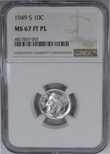 1949-S 10C NGC MS67FT PROOFLIKE ROOSEVELT DIME ~  SINGLE FINEST KNOWN!