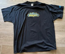 NEW VINTAGE World of Warcraft T-shirt 3XL BLACK WoW Fruit of the Loom / Blizzard