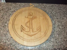 Totally Bamboo Anchor Engraved Cutting Board 12" Only Displayed ID:69150