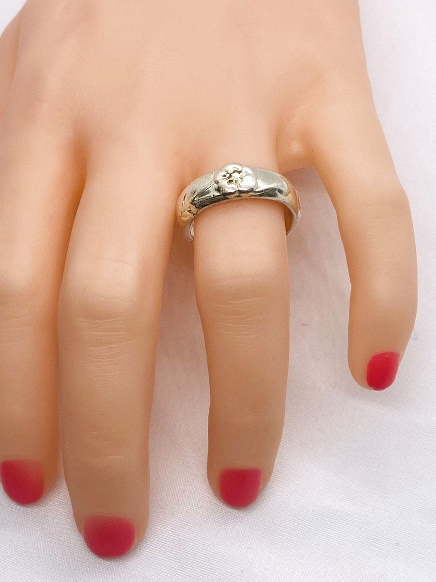 TIFFANY & Co. Nature Rose Flower Ring Rare Sterling Silver 5.25 | eBay