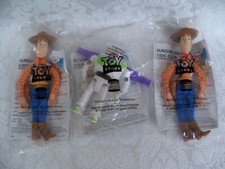 1995 Burger King Disney Toy Story 1 Buzz Lightyear 2 Woody's Lot of Three NIP