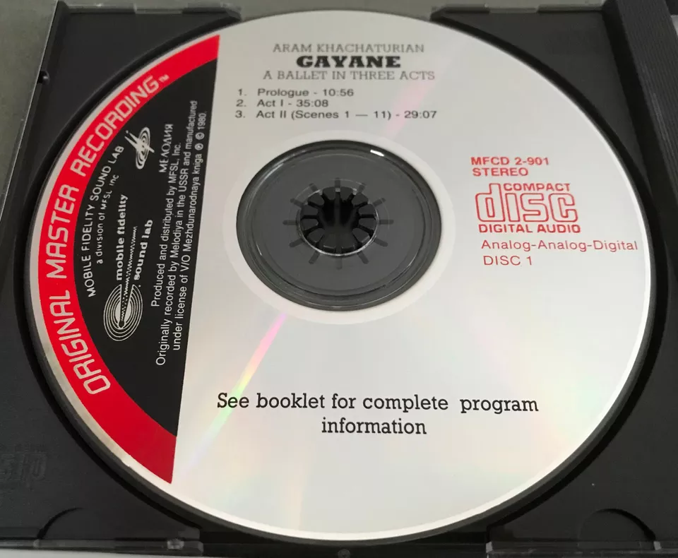 MFSL - Kachaturian: GAYANE - A BALLET IN THREE ACTS - MFCD 2-901 - 2CD Set  MINT - Bild 4 von 4