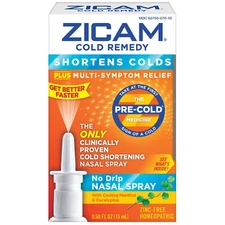 Zicam Cold Remedy No-Drip Nasal Spray, 0.5 Fluid Oz., Shortens Colds..