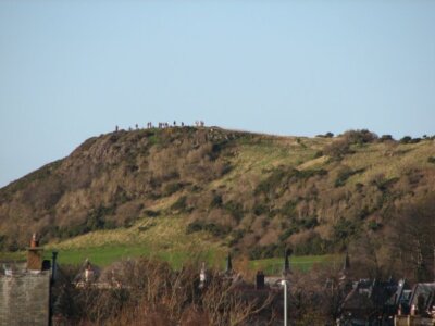 Foto 6x4 Abrisszuschauer Craiglockhart Eine kleine Menschenmenge auf Wester Craigl c2006