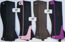 HALF CHAPS HORSE RIDING EQUESTRIAN ADULT S/M/L/XL AMARA BLACK-BROWN-PINK-PURPLE
