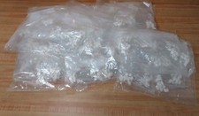 Lot of 110 Packs White Fabric Wire Stemmed Millinery Silk Flowers Floral Crafts