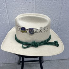 Vtg Cowboy Hat Size 7 Rope Western Wear 20X Handwoven Shantung Straw Cattleman