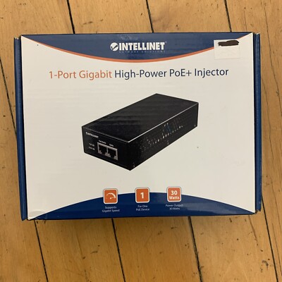 Intellinet Gigabit High-Power PoE+ Injector, 1 x 30 W, IEEE 802.3at/af Power ove