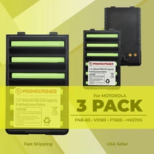 3-Pack Battery for Vertex / Yaesu Radios FNB-83 FNB-64 FNB-V57, VX-424 VXA-220