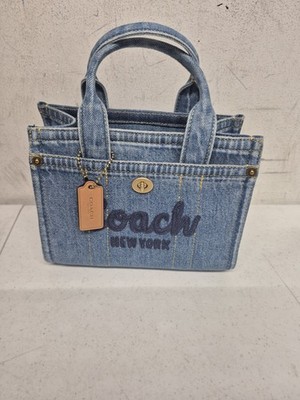 NWT Coach Cargo Tote 20 Brass  Indigo  CZ100