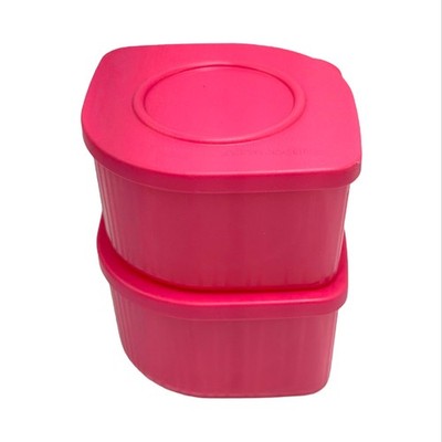Tupperware Fresh N Cool Small Pink Containers 2 Cups Set of 2