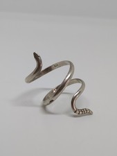 Sterling Silver 925 Snake Rattlesnake Coil Ring Size 9