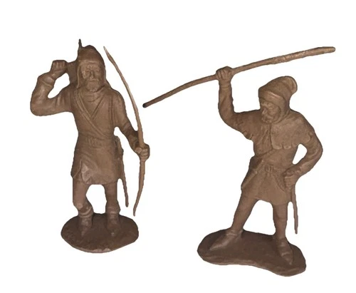 Marx Robin Hood Vintage 1950s Richard Greene Plastic Merrymen Staff Brown Figure