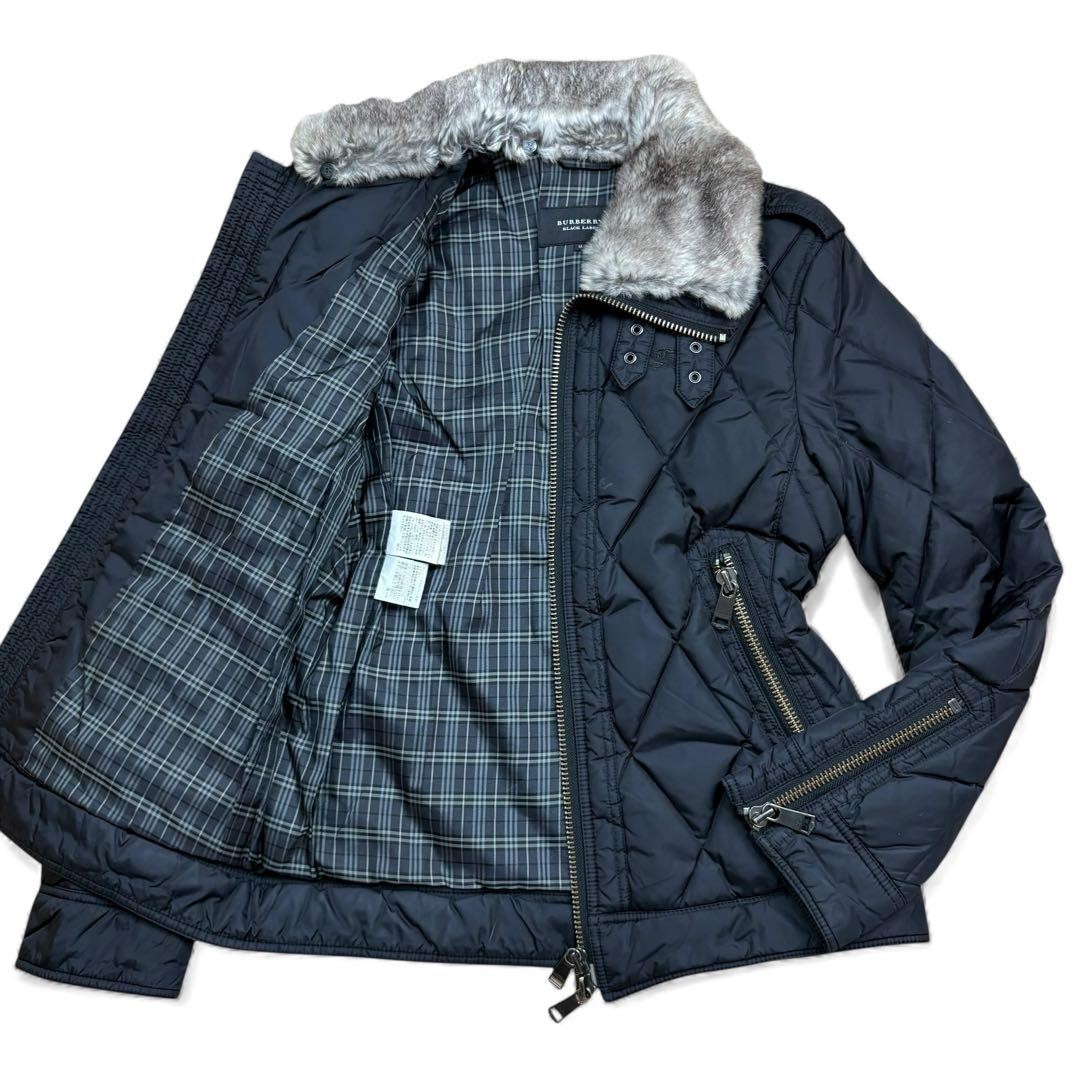 BURBERRY BLACK LABEL Quilted Down Jacket Size M Black From Japan thumbnail 12