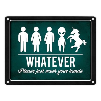 Just wash your hands Metallschild Toilette WC Klo Hände Hygiene waschen Einhorn