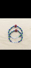 Dallas Wings WNBA Basketball Beaded Charm Bracelet Set 2 Blue Green White