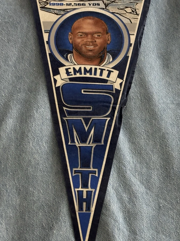 Dallas Cowboys Emmitt Smith RB Rushing Title Goal Pennant - Image 3 of 4