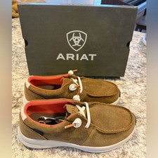 Image of Ariat Buckeye H2O Waterproof Leather Shoes Womens 6 B tan brown loafers slip on