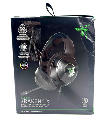 Razer Kraken V3 X Wired USB Gaming Headset PC Mac PlayStation Black