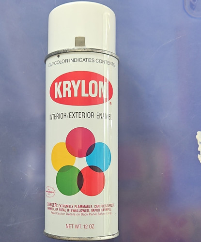 Krylon Vintage Spray Paint Gloss White Borden Half Full 12 oz Aerosol MPN 1501 -