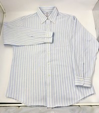 Brooks Brothers Regent America Supima Cotton Button Down Shirt Blue Stripe 16-34