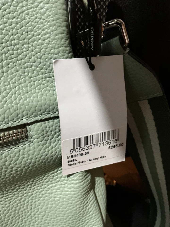 Osprey London Stella  Real Leather Hobo Bag Soft Sage Green BNWT - Image 2 of 4