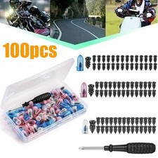 100Pcs Tire Repair Rubber Nails Tyre Puncture Repair Screws Kit w/ Screwdriver