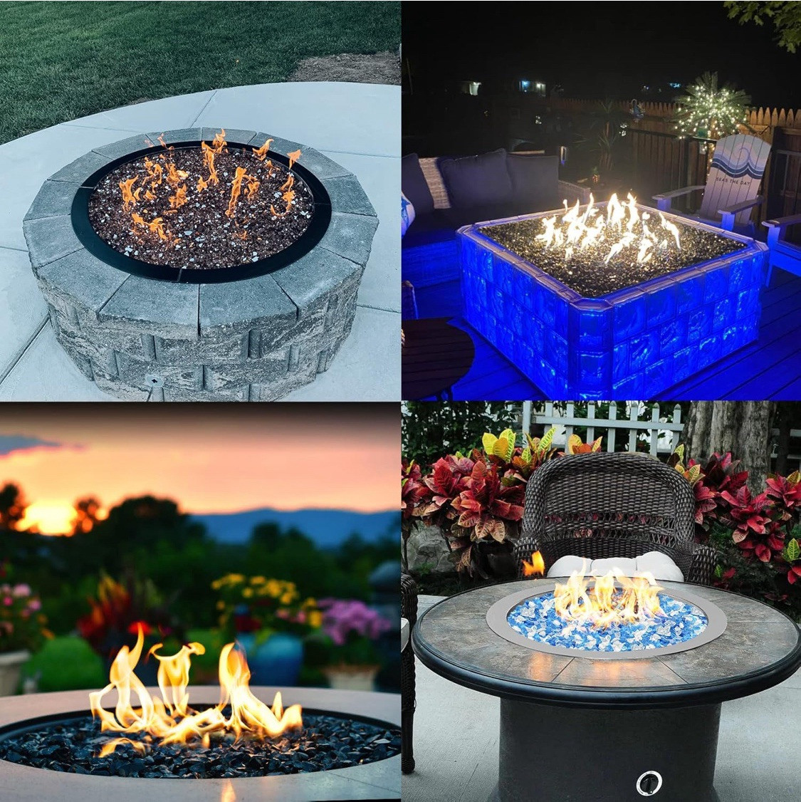 Skyflame 12" Round 304 Stainless Steel Fire Pit Burner Ring