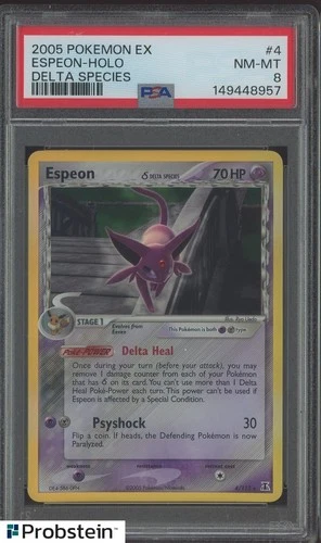 2005 Pokemon Ex Delta Species #4/113 Espeon δ Holo PSA 8 NM-MT