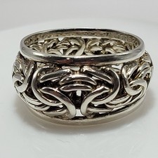 Byzantine Chain Ring Sterling Silver 925 9 To 12 mm AK Turkey Size 9 Grams: 9