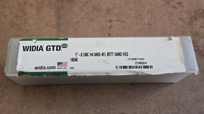 Widia GTD 14546 Straight Flute Tap 1''-8 UNC H4 ANSI 4FL BOTT HAND HSS