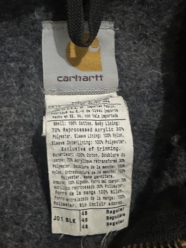 Vintage Black Carhartt Detroit Jacket J01 Size 48 Blanket Lined by Carhartt, Size 48, $125 - Photo 10