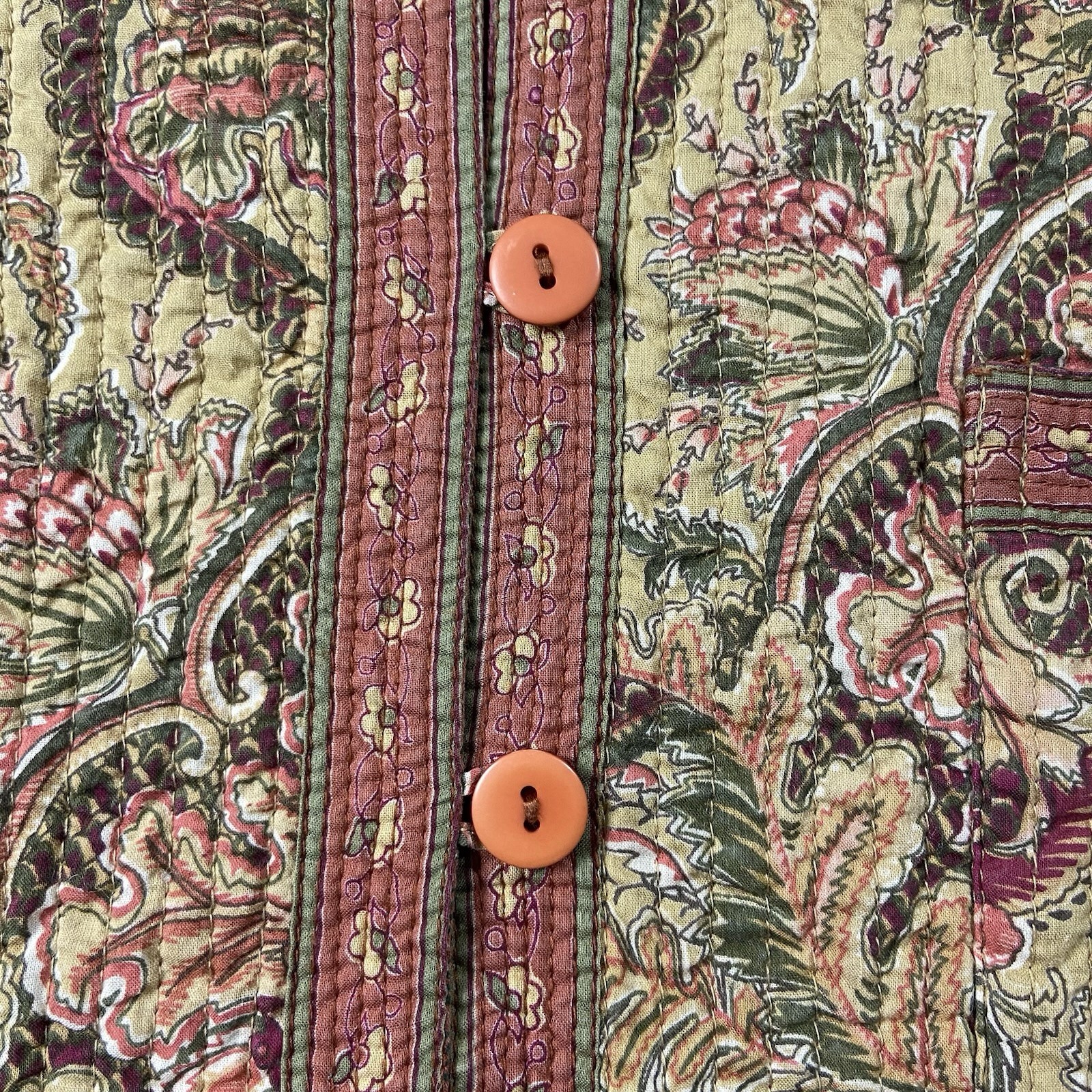 Quilted Mandarin Collar Reversible Button Up Jack… - image 3